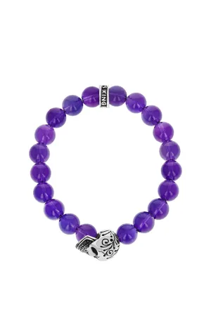 Amethyst Bracelet with Day of the Dead Skull