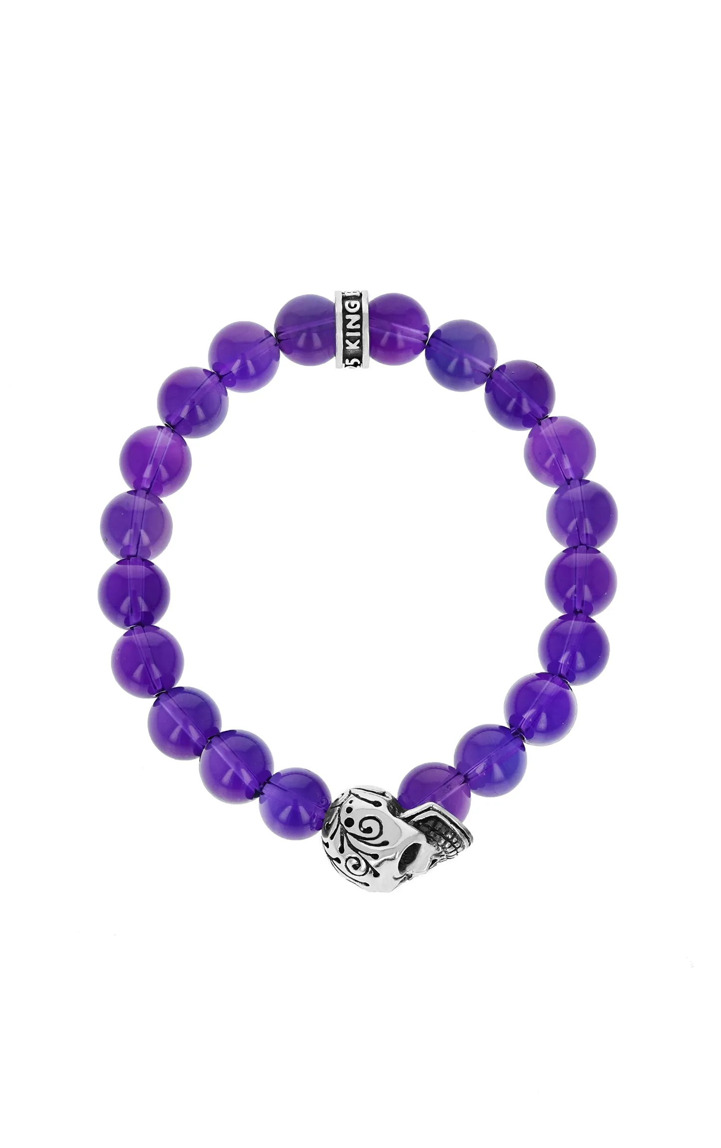 Amethyst Bracelet with Day of the Dead Skull