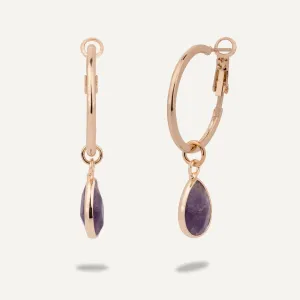Amethyst Lever Earrings In Gold-Tone