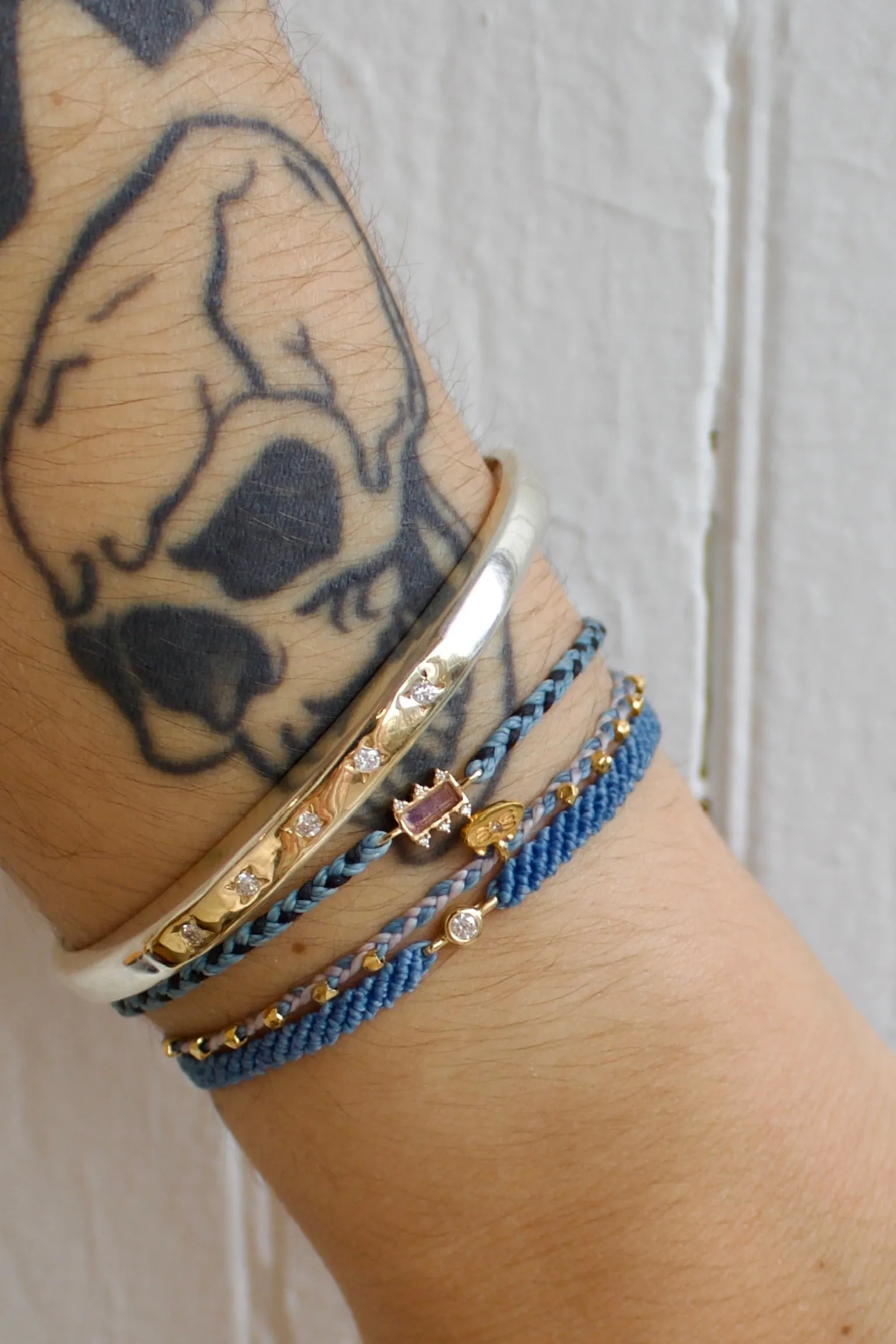 Amethyst Mosaic Charm Signature Bracelet in Tropical Blue & Black