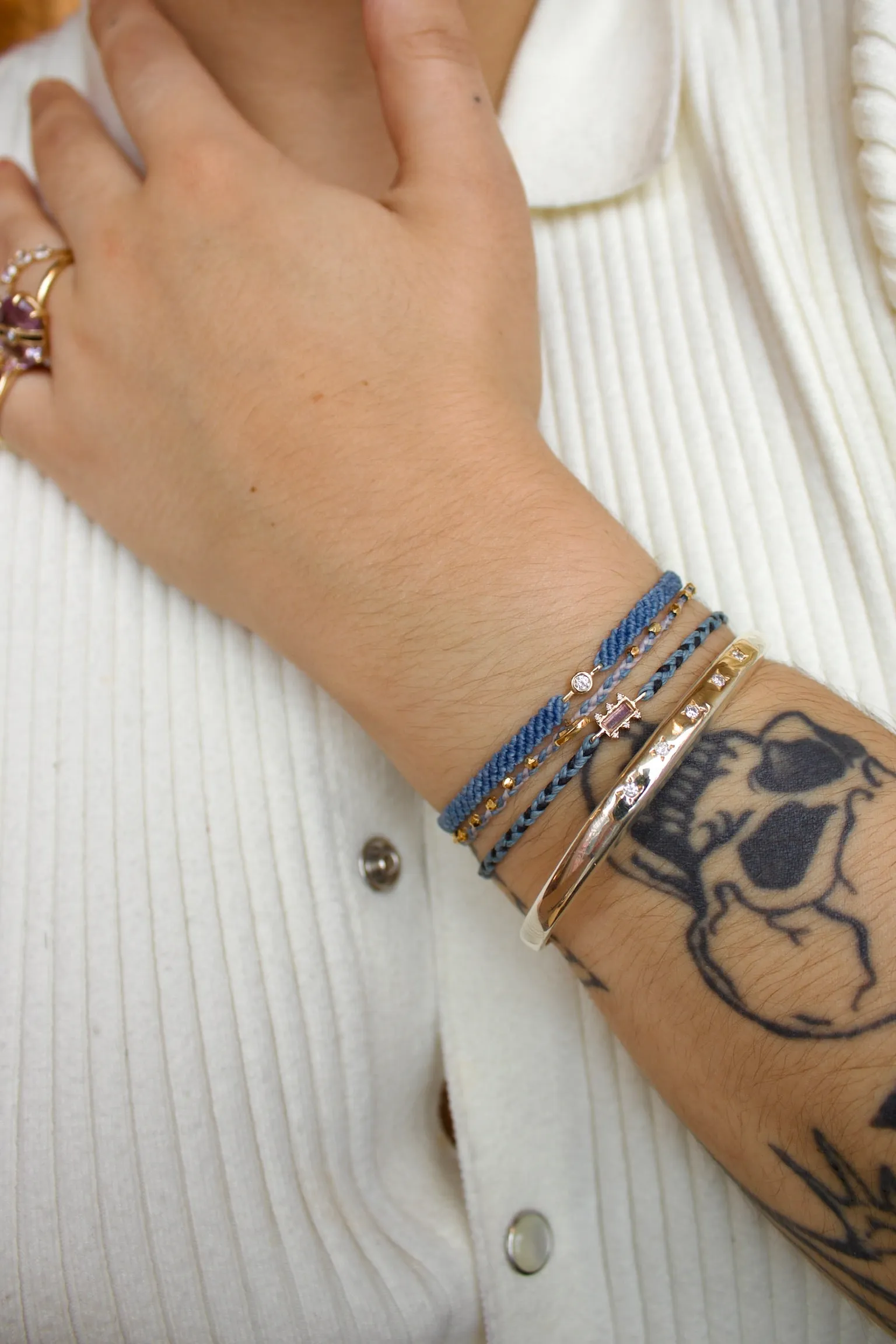 Amethyst Mosaic Charm Signature Bracelet in Tropical Blue & Black