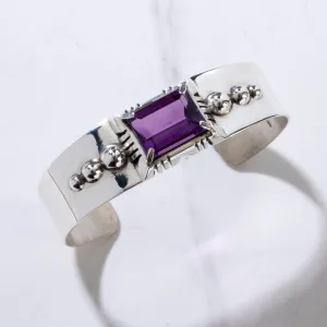Amethyst Navajo USA Native American Made 925 Sterling Silver Cuff