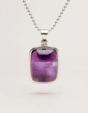 Amethyst Square Pendant Necklace - One of a Kind