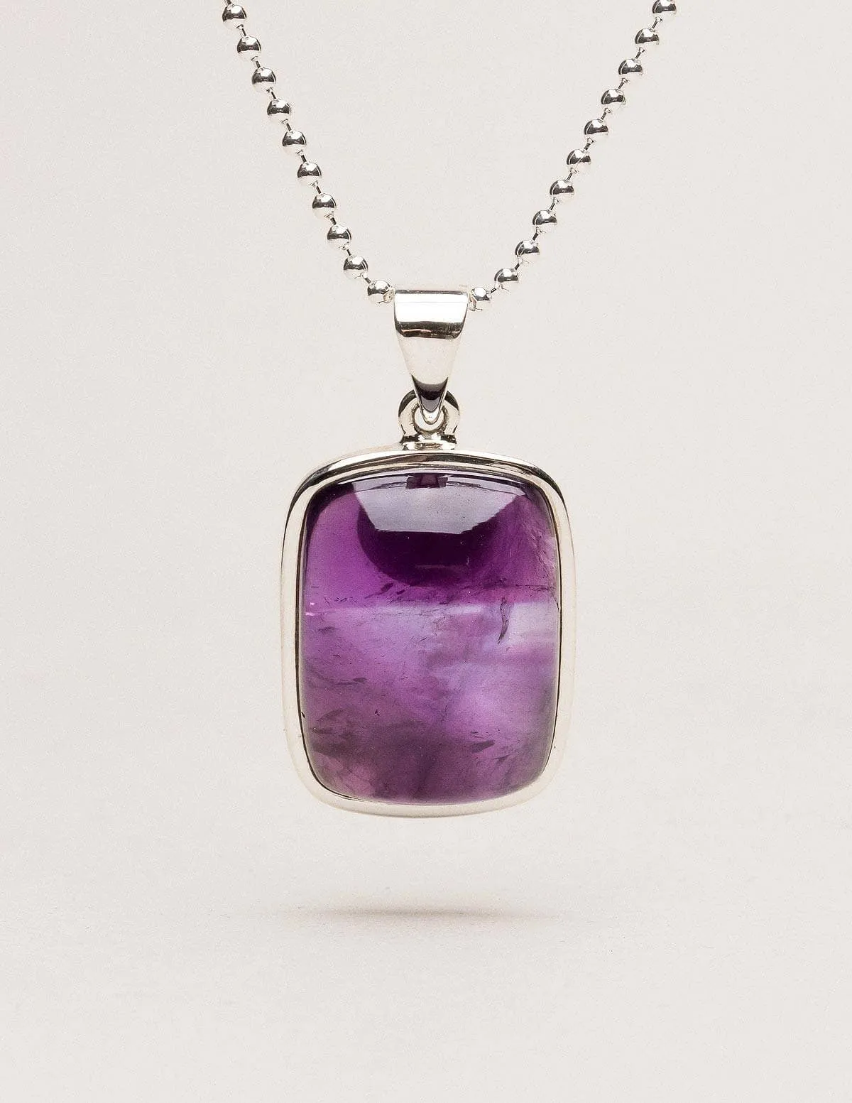 Amethyst Square Pendant Necklace - One of a Kind