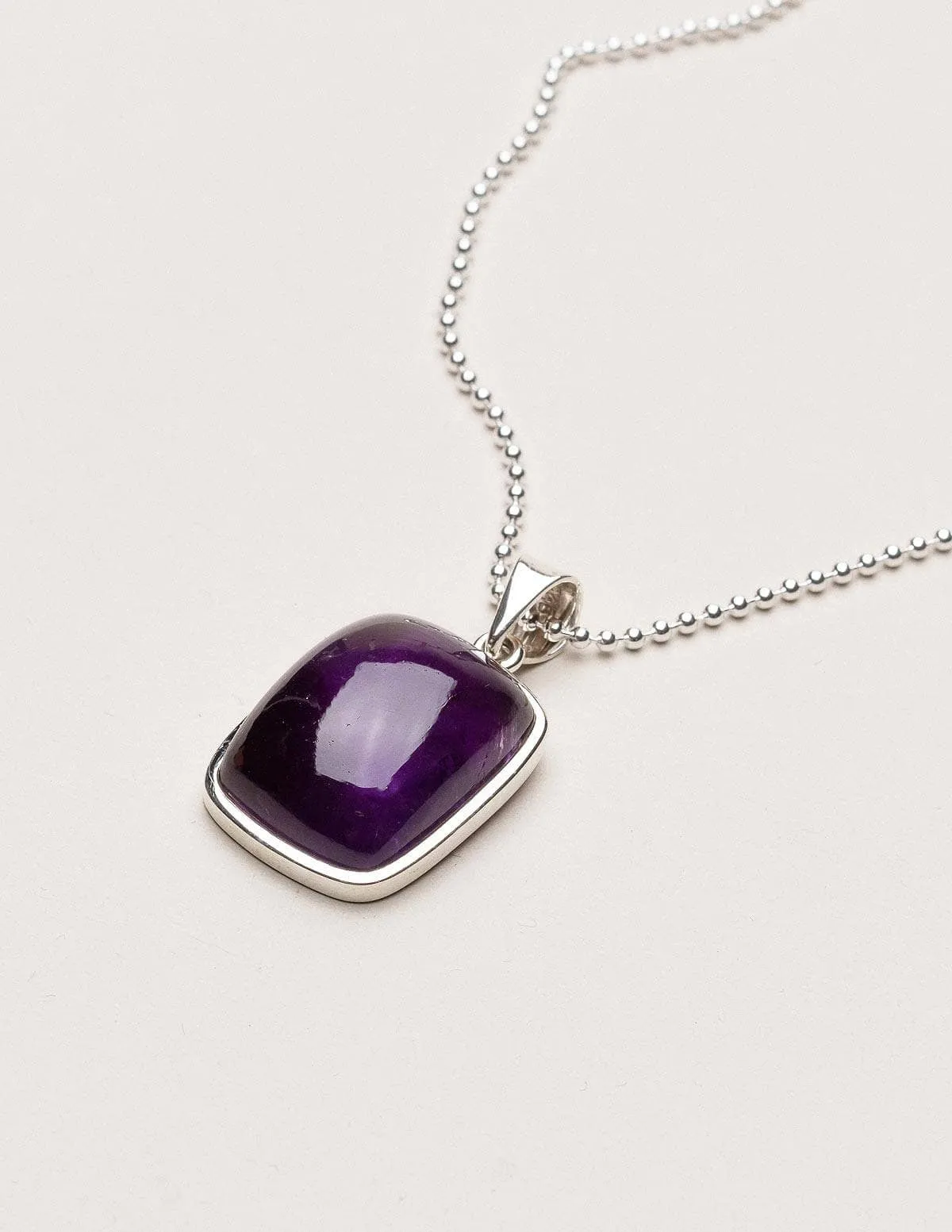 Amethyst Square Pendant Necklace - One of a Kind