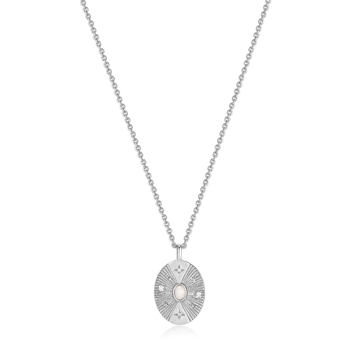 Ania Haie Silver Scattered Stars Kyoto Opal Disc Necklace