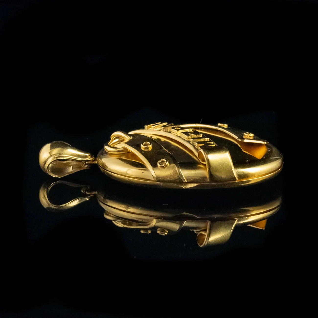 Antique Victorian Large Mizpah Buckle Locket 18Ct Gold Silver Circa 1900