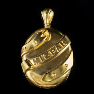Antique Victorian Large Mizpah Buckle Locket 18Ct Gold Silver Circa 1900