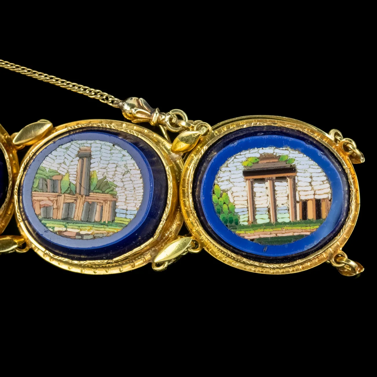 Antique Victorian Micro Mosaic Bracelet 18ct Gold