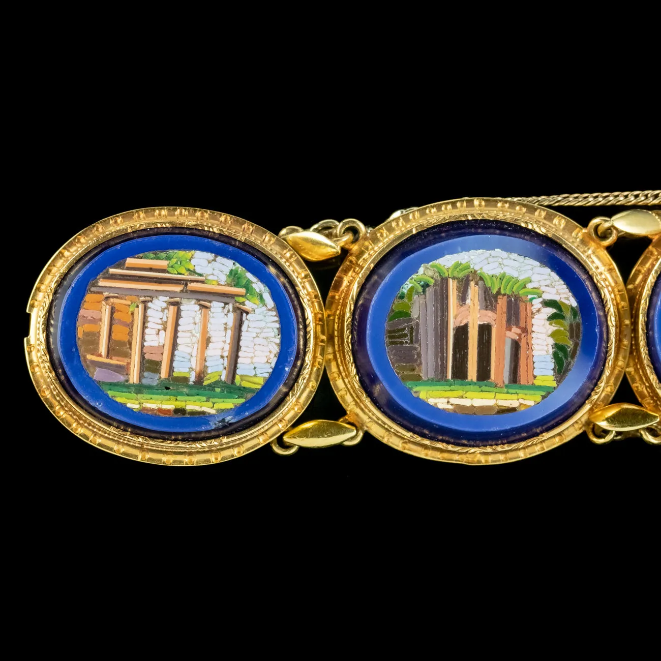 Antique Victorian Micro Mosaic Bracelet 18ct Gold