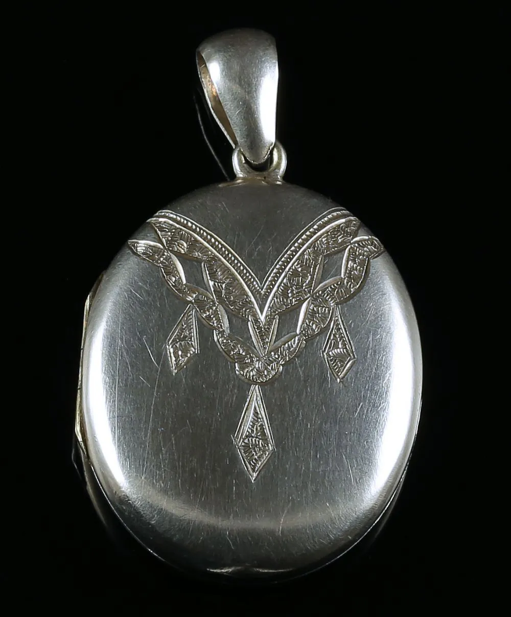 Antique Victorian Silver Locket - Circa 1880