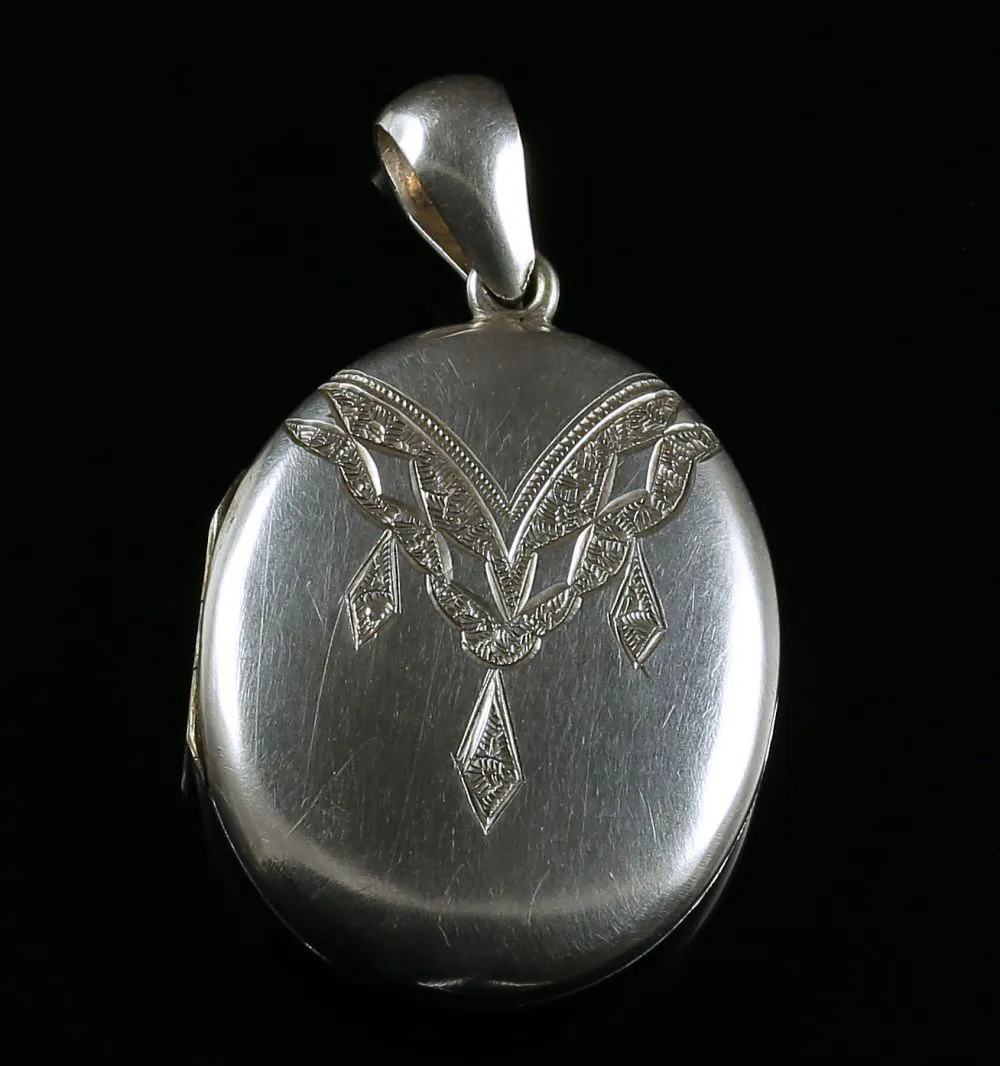 Antique Victorian Silver Locket - Circa 1880
