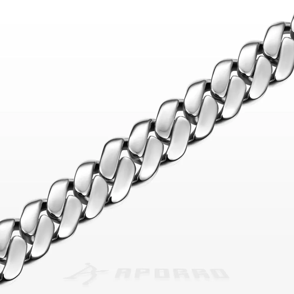 Aporro Solid Miami Cuban Bracelet - 12mm