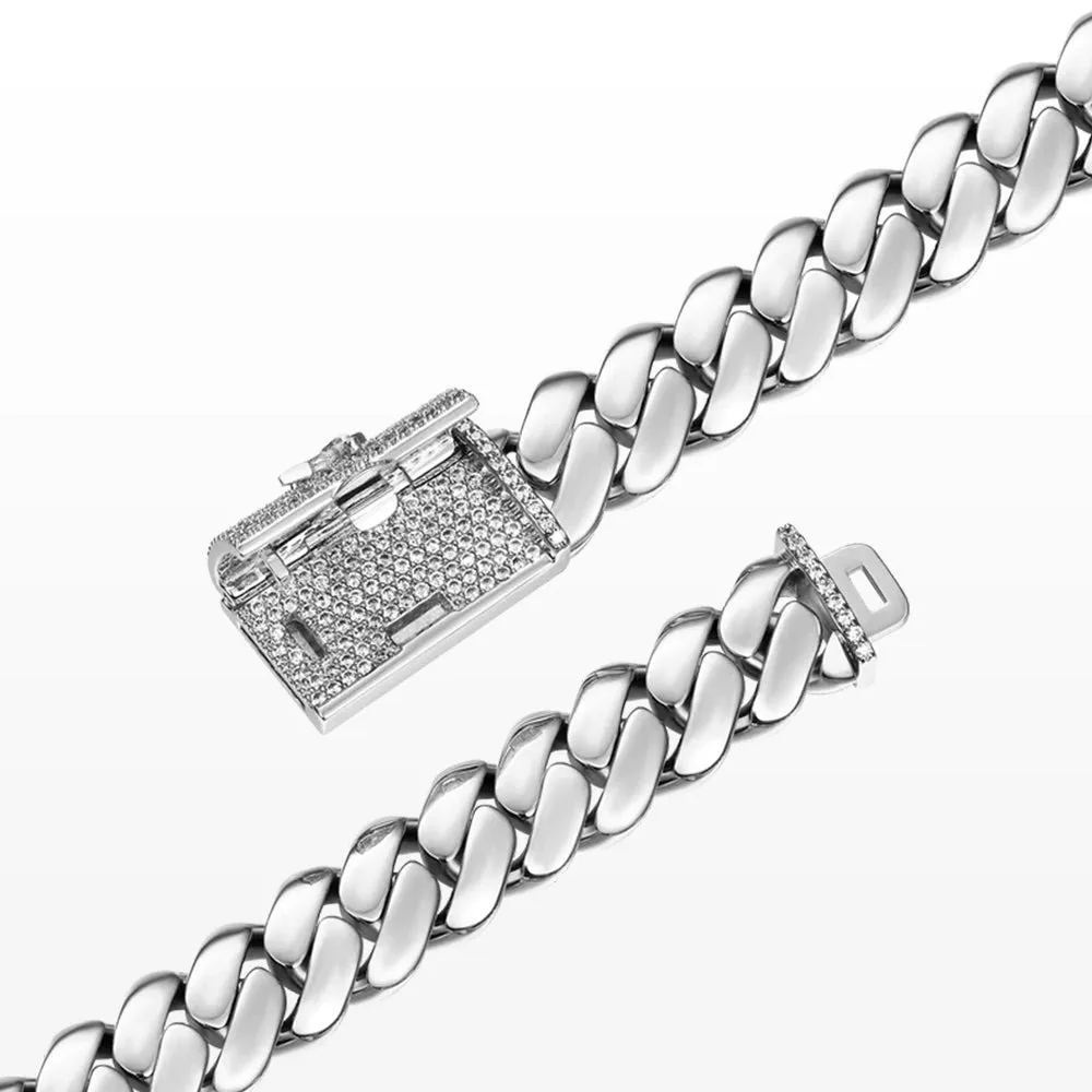 Aporro Solid Miami Cuban Bracelet - 12mm