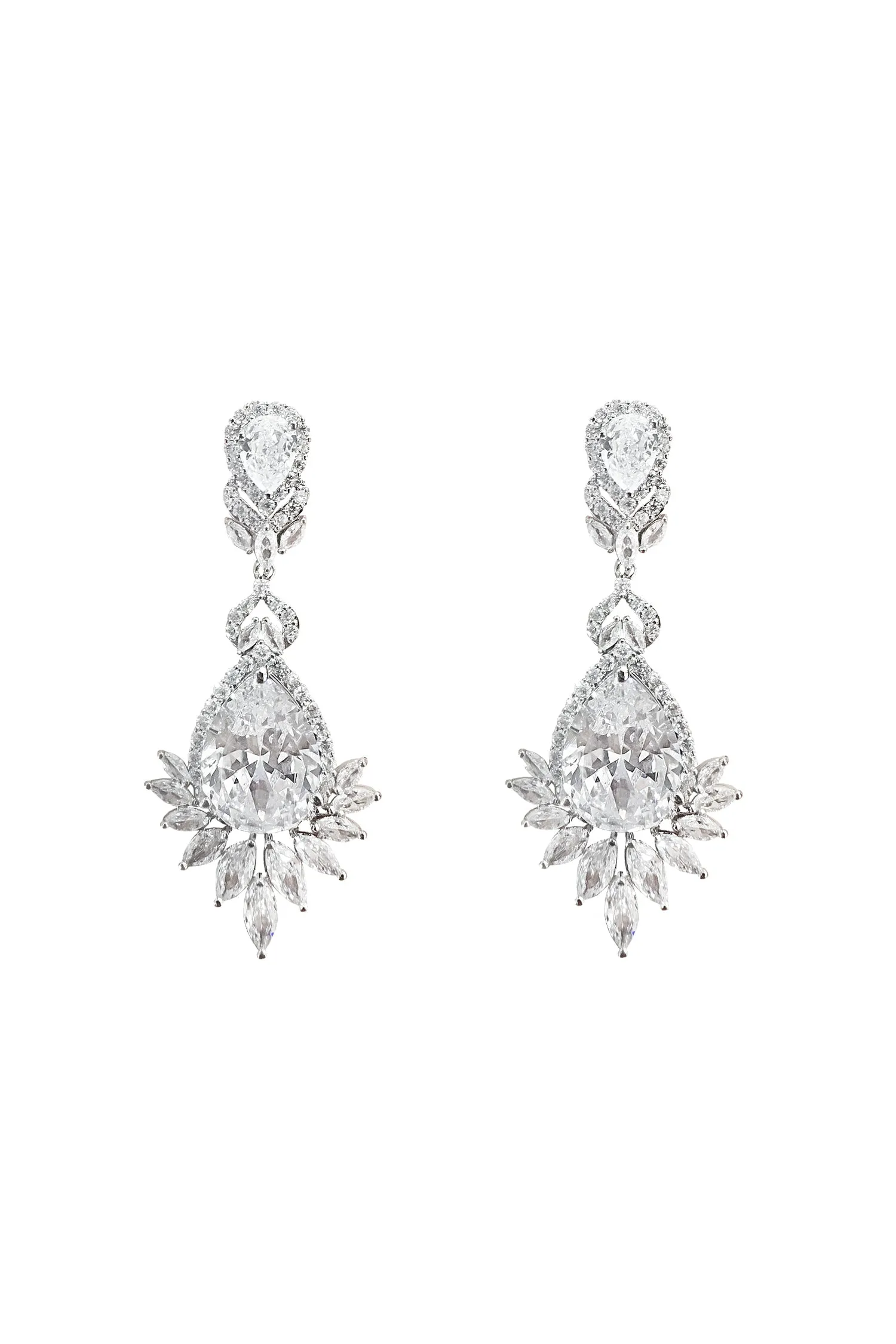 Araminta Silver Embellished Earrings
