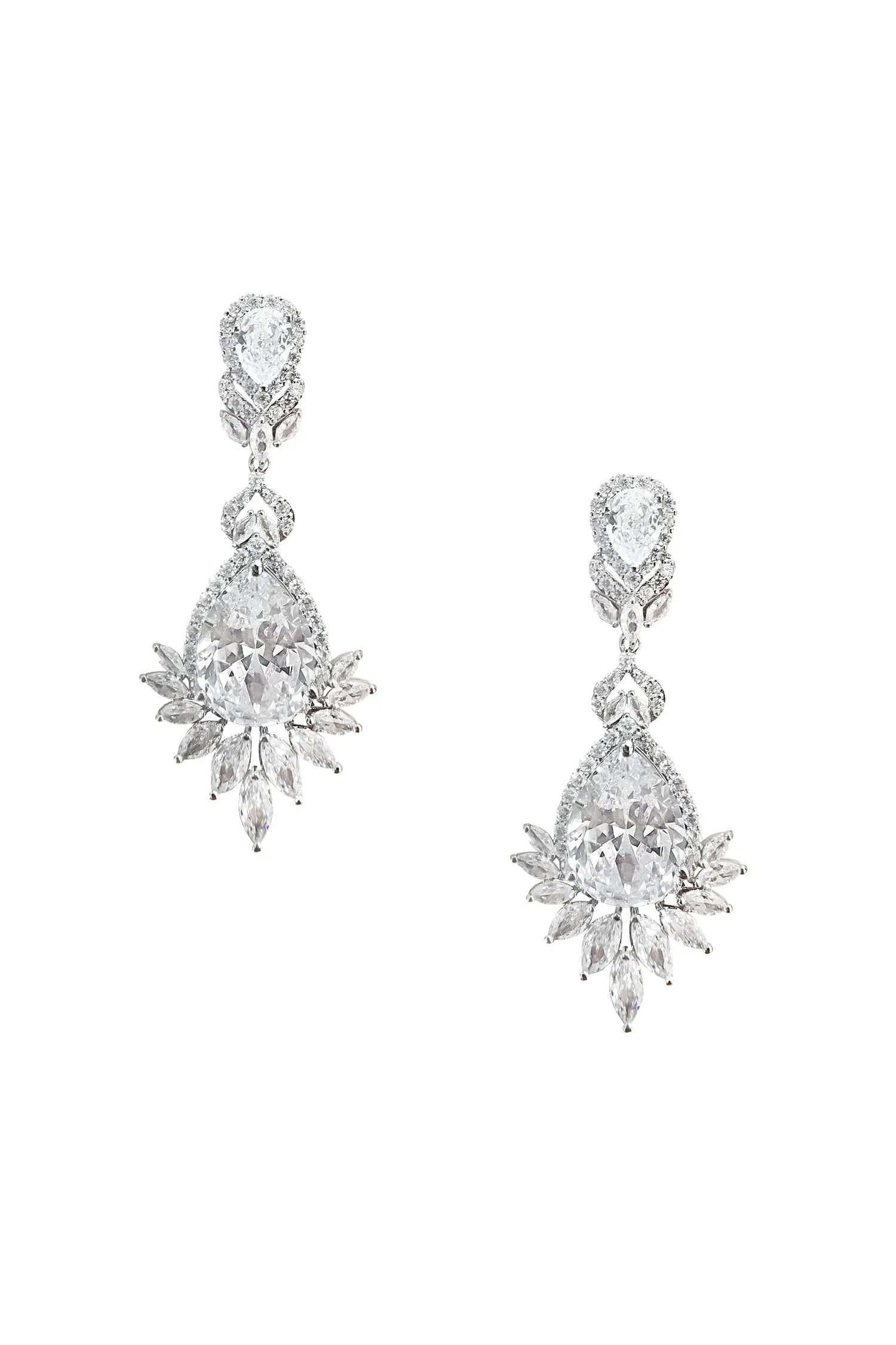 Araminta Silver Embellished Earrings