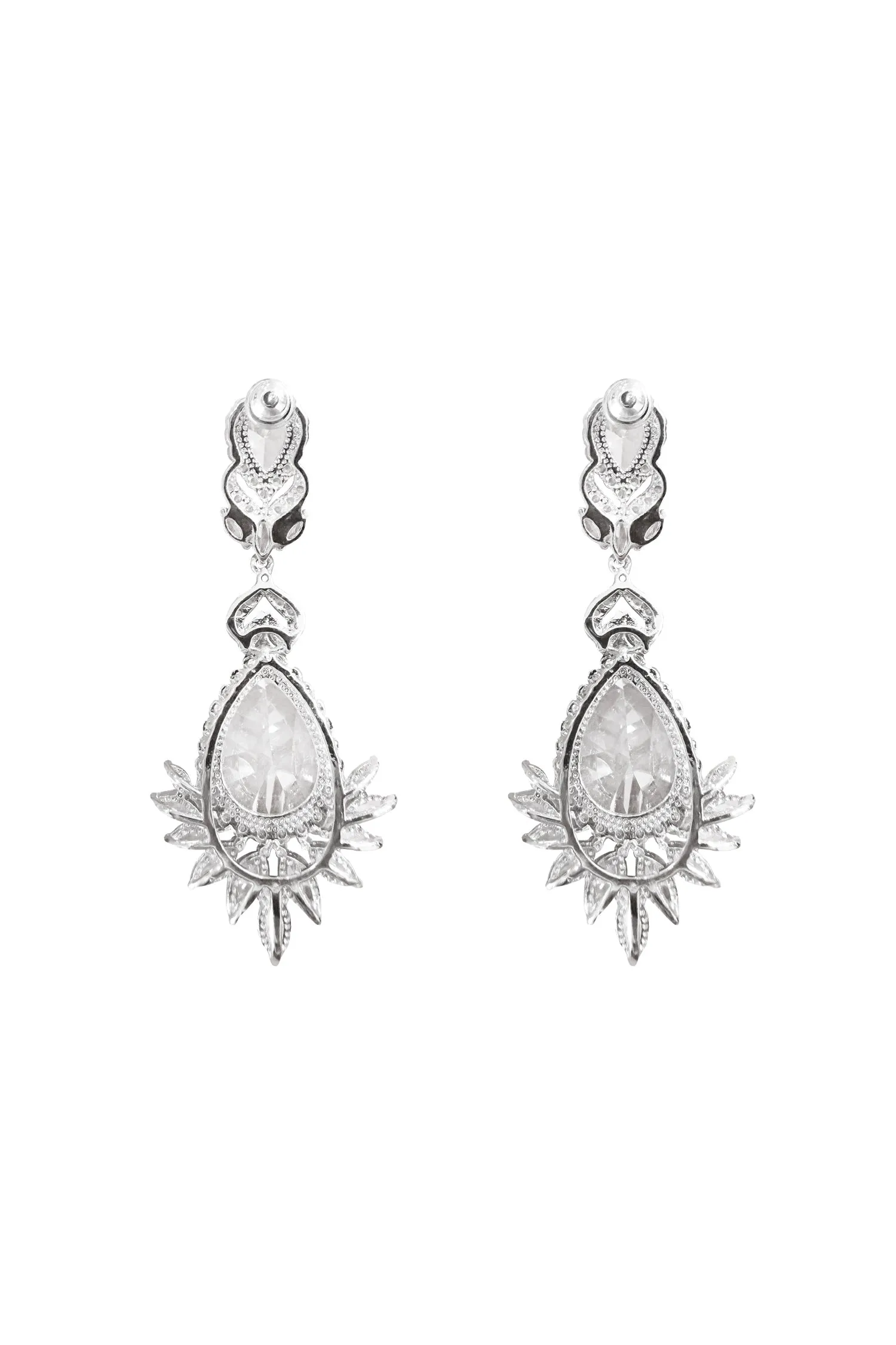 Araminta Silver Embellished Earrings