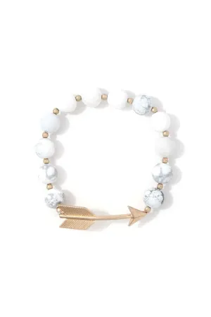 Arrow Charm Beaded Stretch Bracelet