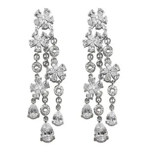 Audra Cascade Floral Chandelier Earrings - 83mm