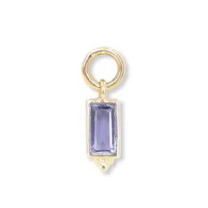 Baguette Iolite Gold Charm