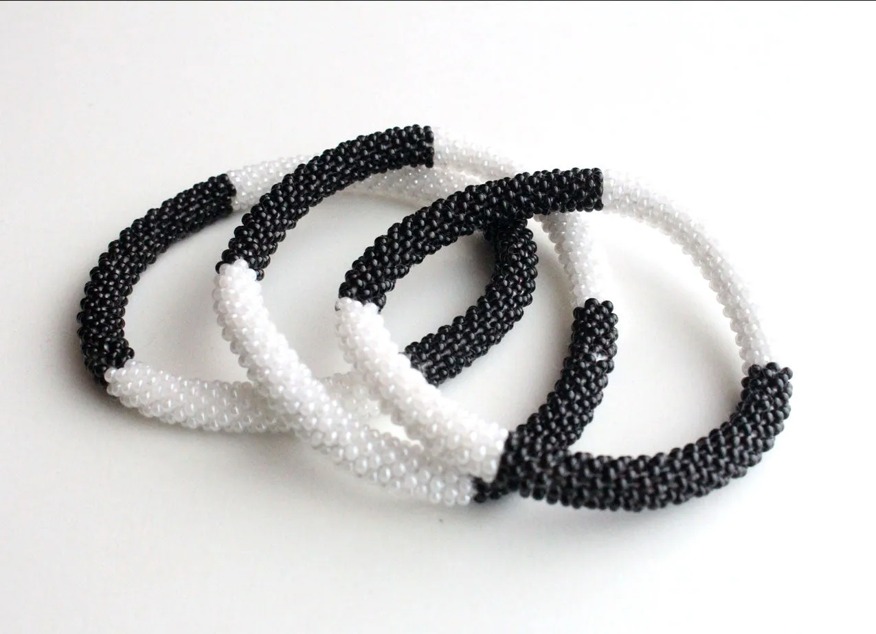 Black & White Roll On Bracelet