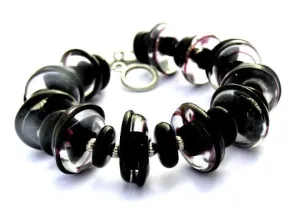 Black Glass Beaded Bracelet