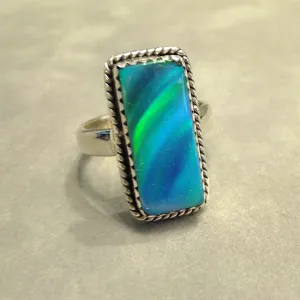 Blue Aurora Opal Ring