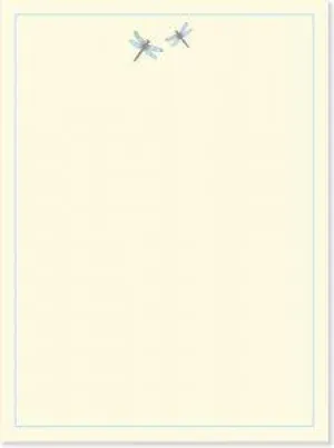 Blue Dragonfly Stationery Set