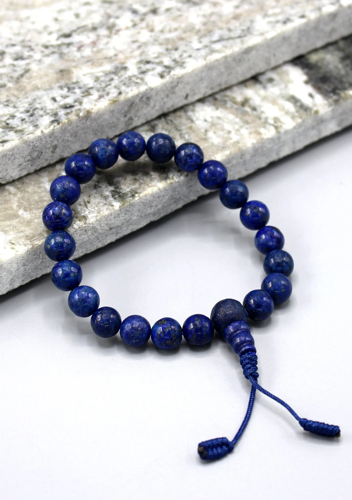 Blue Lapis Beads Stretchable Bracelet
