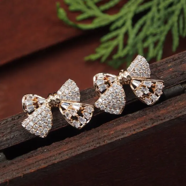 Bowknot Cubic Zirconia Korean Earring