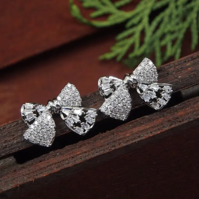 Bowknot Cubic Zirconia Korean Earring