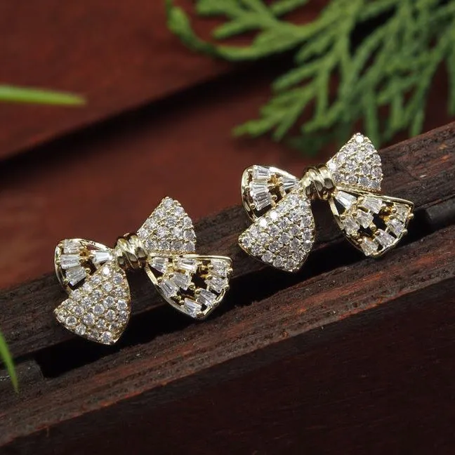 Bowknot Cubic Zirconia Korean Earring