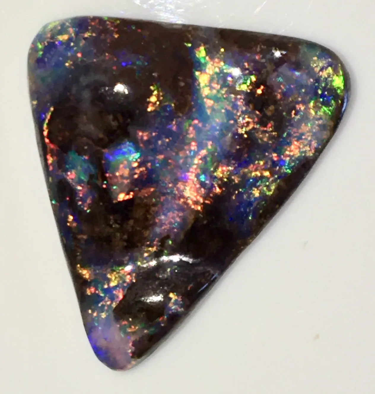 Bright Orange Gold Multi coloured solid boulder opal