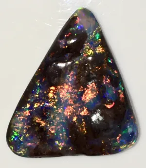 Bright Orange Gold Multi coloured solid boulder opal