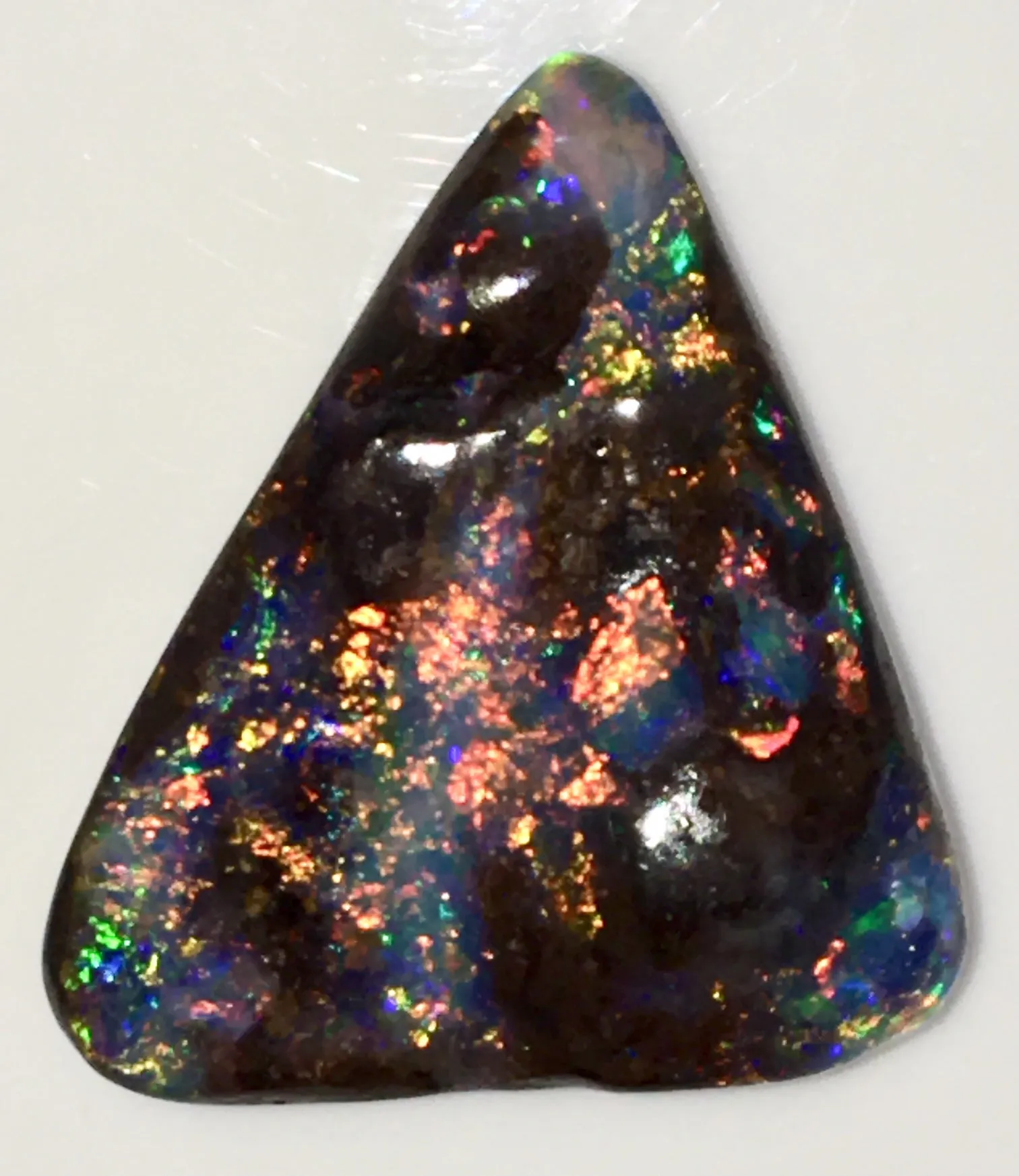 Bright Orange Gold Multi coloured solid boulder opal