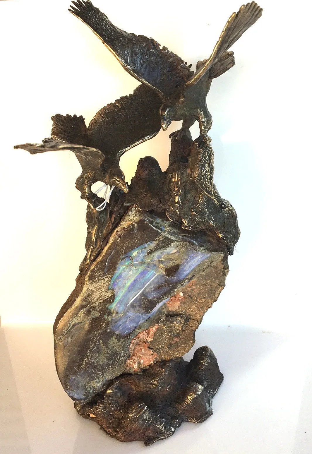 Bronze Double Eagles on Boulder Opal
