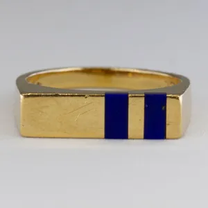 'Cavelti' Lapis Lazuli Gold Bar Ring | 0.30ctw | SZ 4.75 |