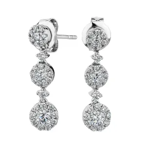 Celeste Round Brilliant drop earrings with 0.82 carats* of diamond simulants in 10 carat white gold