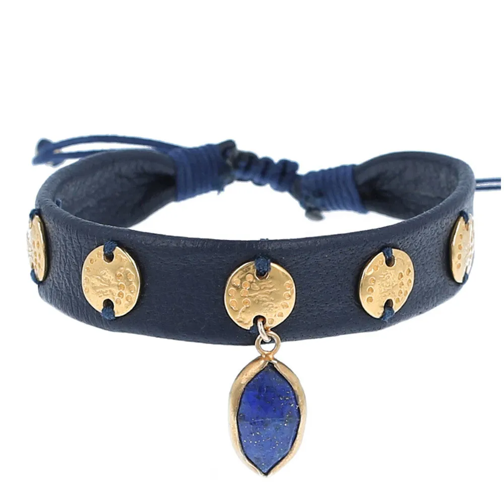 Chan Luu Lapis Pendant Leather Cuff
