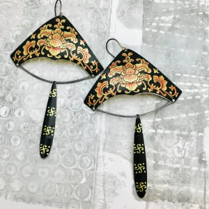 Chinese Corner Chandelier Tin Earrings