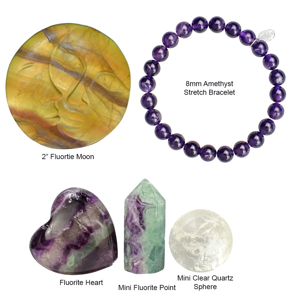 Clarity & Balance 5 Piece Crystal Set (Fluorite/Amethyst)