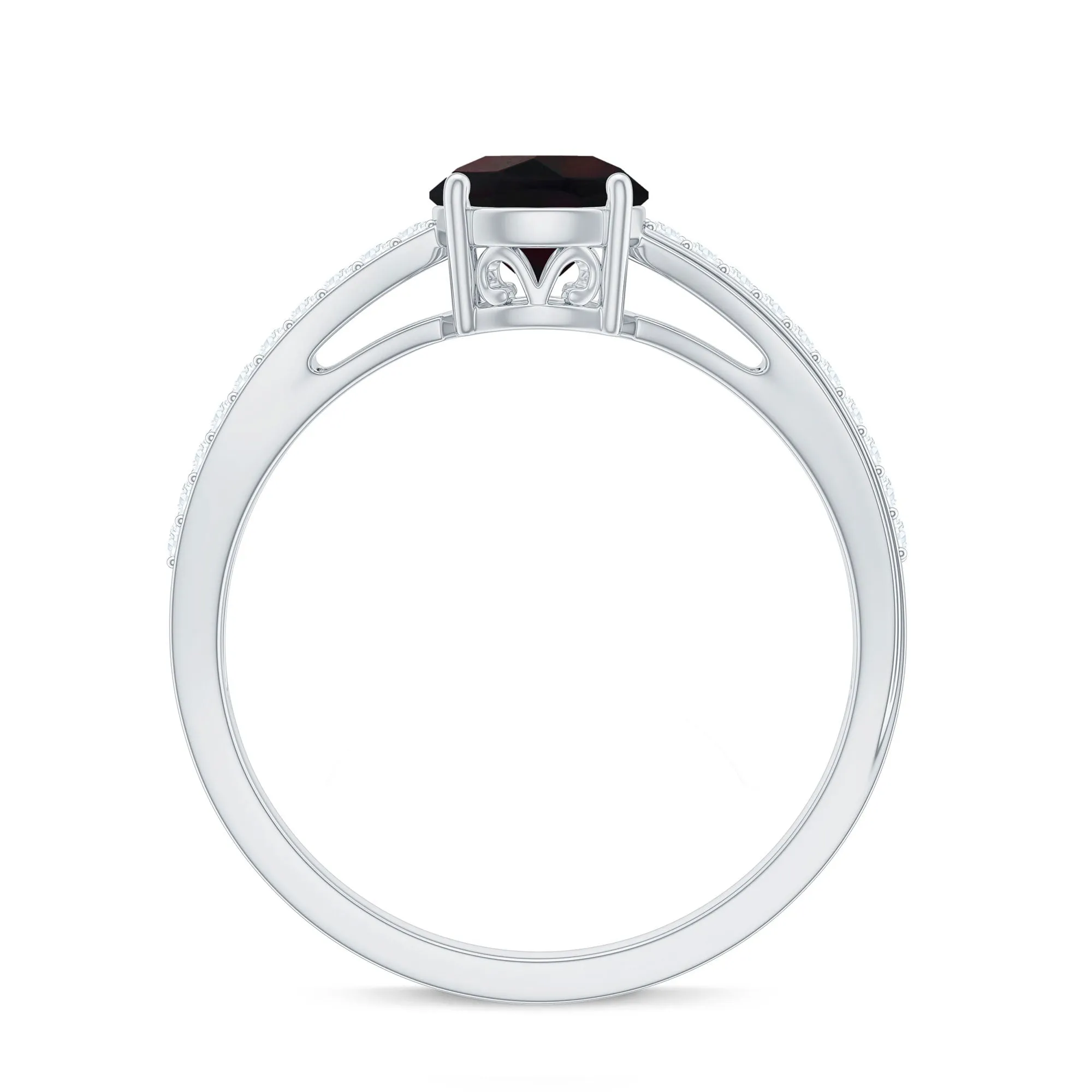 Classic Black Opal and Diamond Solitaire Engagement Ring