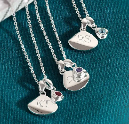 Coast October Birthstone Synthetic Opal Tag Necklace