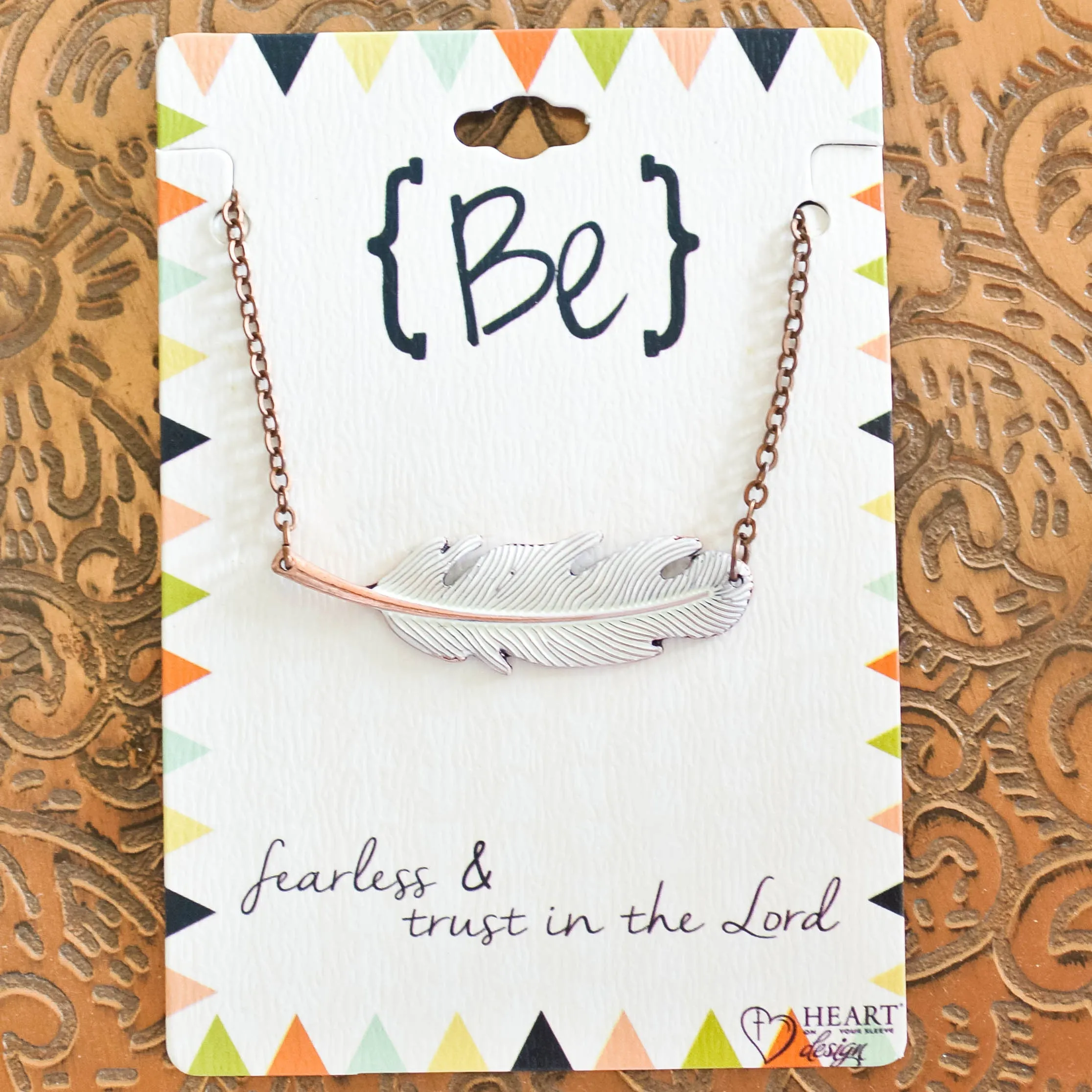 Cream Feather Necklace