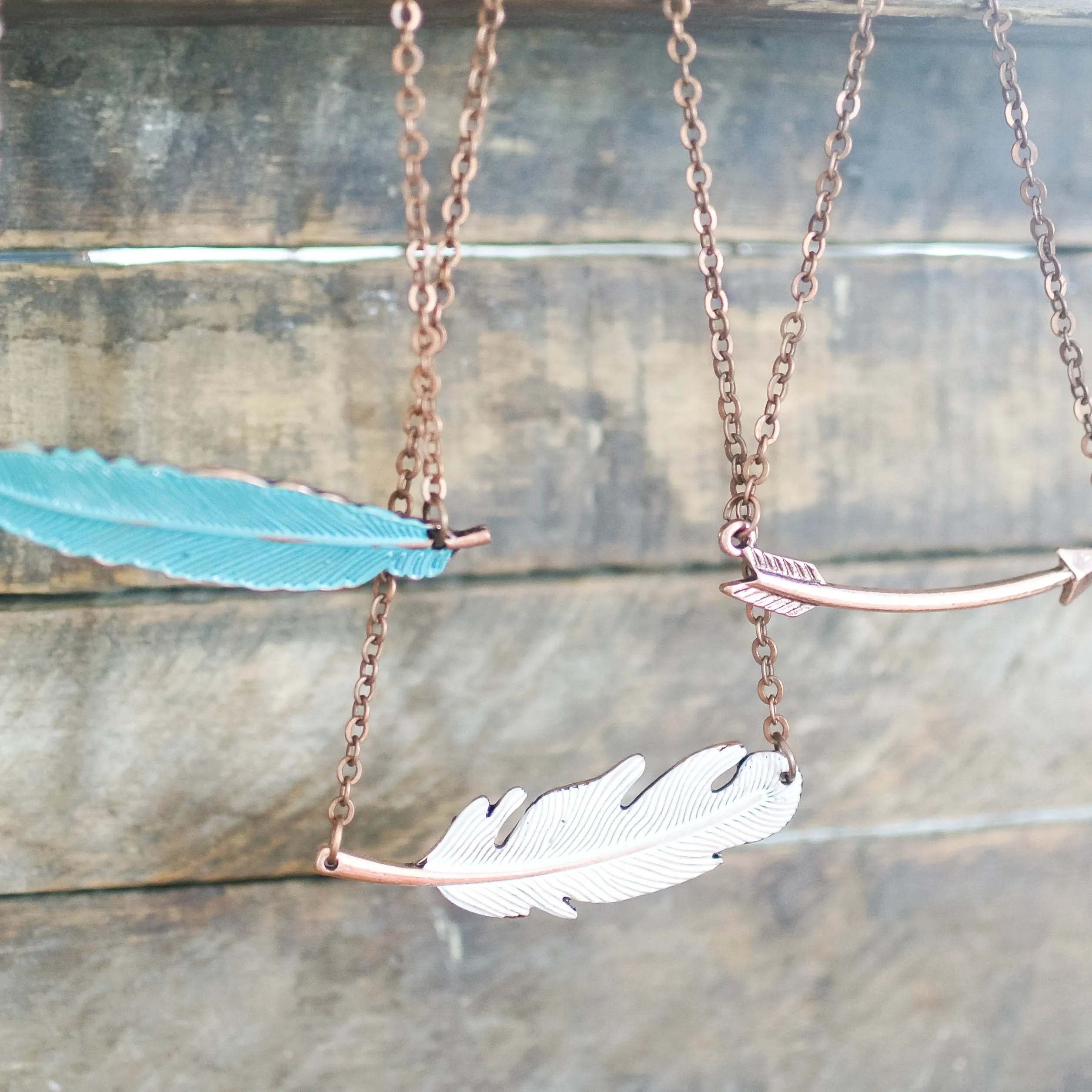 Cream Feather Necklace