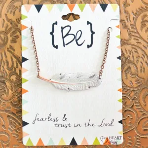 Cream Feather Necklace
