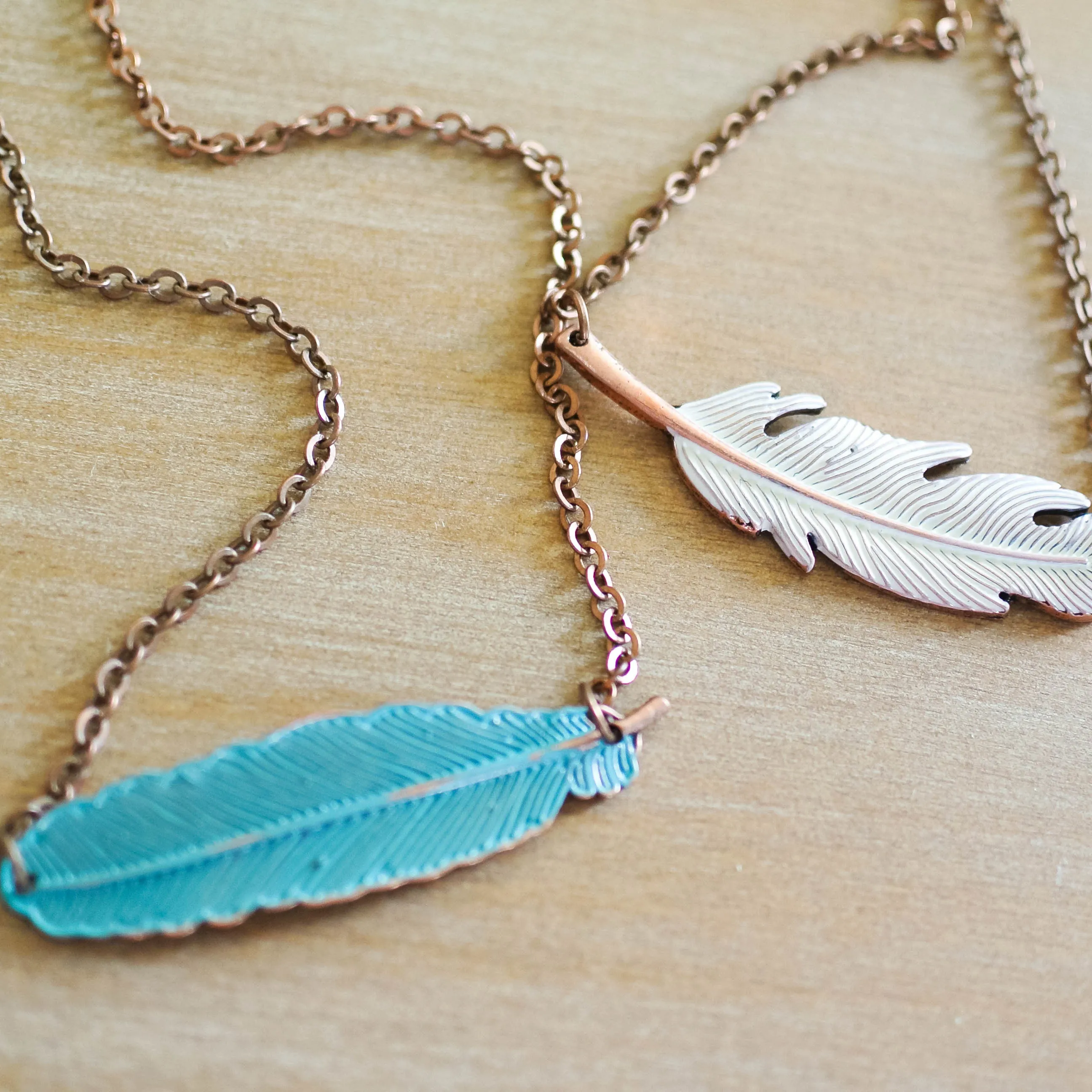 Cream Feather Necklace