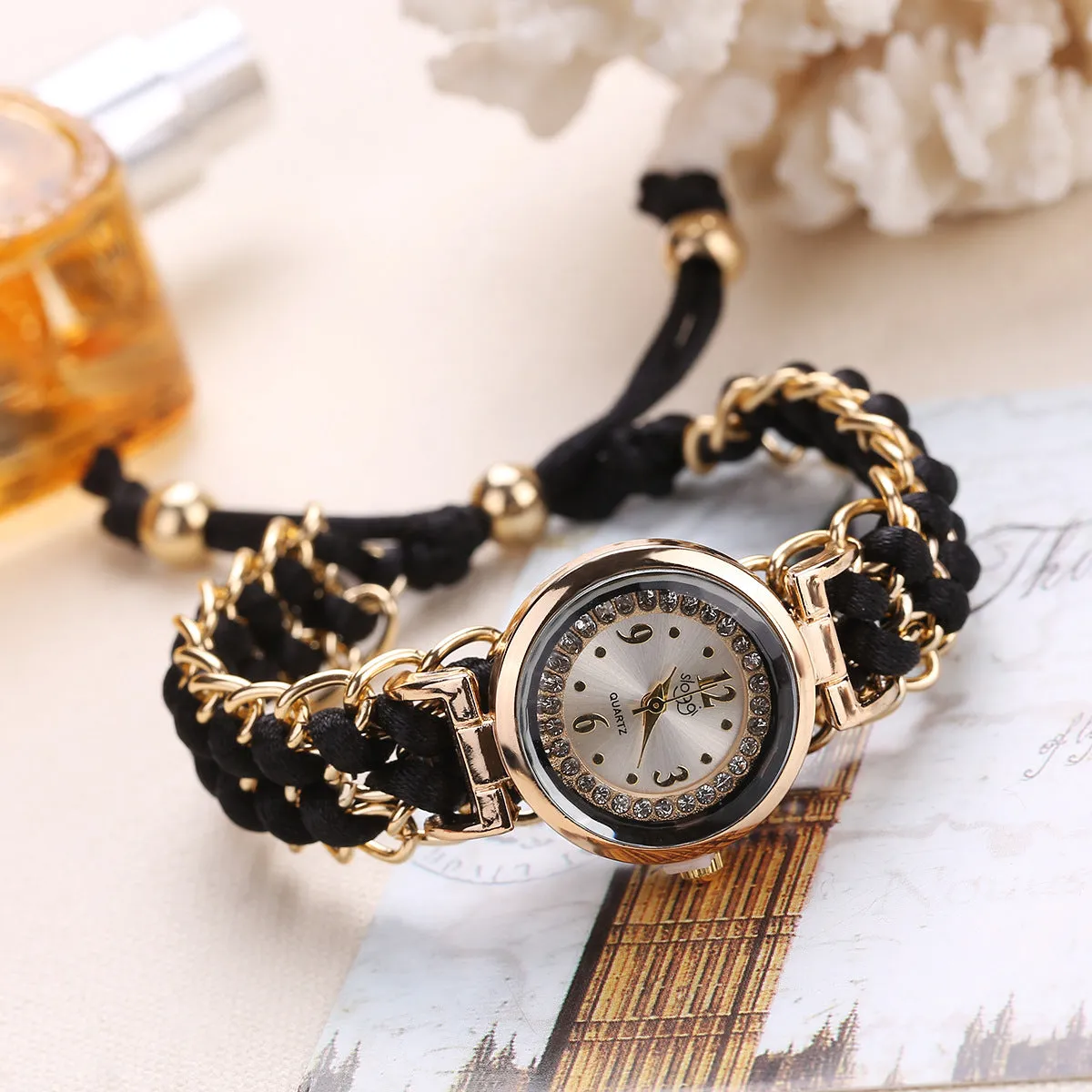 Creative Watch Women's Woven Telescopic Rope Brace Lace Bracelet Pieces