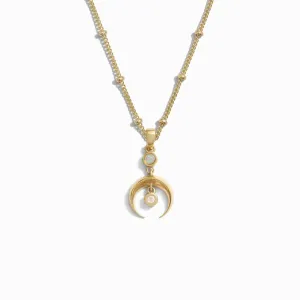 Crescent Spike Opal Necklace