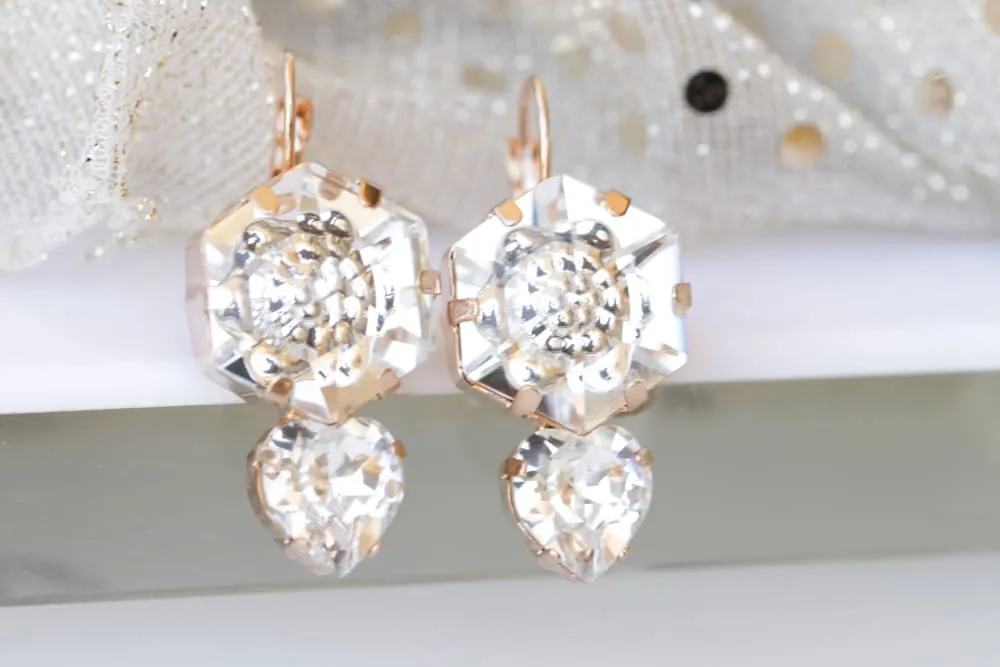 CRYSTAL HEART EARRINGS